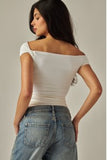 ELODIE OFF-SHOULDER TOP - WHITE