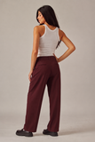 SOCIALITE WIDE LEG DRESS PANTS - MERLOT