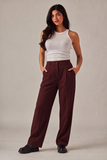 SOCIALITE WIDE LEG DRESS PANTS - MERLOT