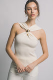 ARIANNA HALTER TOP - IVORY