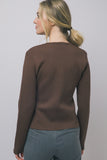 FINE-KNIT CHOCOLATE BROWN CARDIGAN