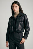 KYA FAUX LEATHER BOMBER JACKET