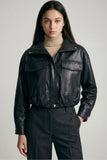 KYA FAUX LEATHER BOMBER JACKET