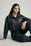 KYA FAUX LEATHER BOMBER JACKET