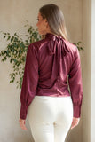 ROSALIE SATIN TIE-BACK TOP