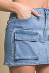 SUMMER CRUSH DENIM CARGO SKIRT