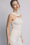 ARIANNA HALTER TOP - IVORY