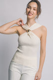 ARIANNA HALTER TOP - IVORY