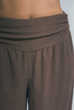 MOCHA TEXTURED BALLOON PANTS