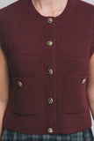 ELLE KNIT SWEATER VEST - BURGUNDY