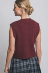 ELLE KNIT SWEATER VEST - BURGUNDY