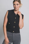 ELLE KNIT SWEATER VEST - BLACK