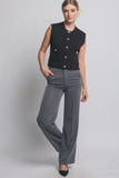 ELLE KNIT SWEATER VEST - BLACK