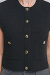 ELLE KNIT SWEATER VEST - BLACK