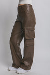 HAYDEN VEGAN LEATHER CARGO PANTS