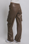 HAYDEN VEGAN LEATHER CARGO PANTS