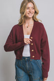 SAMANTHA CARDIGAN SWEATER TOP - WINE