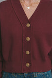 SAMANTHA CARDIGAN SWEATER TOP - WINE