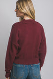 SAMANTHA CARDIGAN SWEATER TOP - WINE