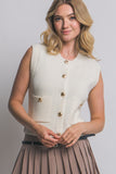ELLE KNIT SWEATER VEST - IVORY