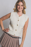 ELLE KNIT SWEATER VEST - IVORY