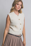 ELLE KNIT SWEATER VEST - IVORY