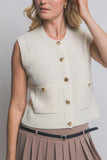 ELLE KNIT SWEATER VEST - IVORY