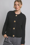 BELLA CHUNKY KNIT SWEATER - BLACK
