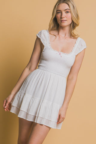 ADALINA MINI DRESS - WHITE