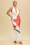 VALERIA RED LILY MAXI DRESS