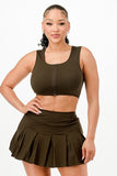 WORKING ON ME SET CROP TOP
