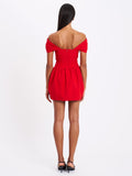 CAIT RED OFF-SHOULDER MINI DRESS
