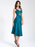 PERLEY SATIN LACE MIDI DRESS