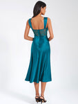 PERLEY SATIN LACE MIDI DRESS