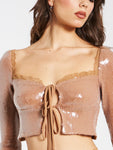 OLLIE SEQUIN LACE TOP