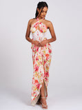 ZARINA FLORAL CORSET SATIN GOWN