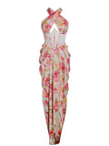 ZARINA FLORAL CORSET SATIN GOWN