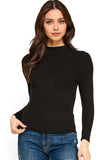 THE CLASSIC MOCK NECK KNIT TOP - BLACK