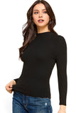 THE CLASSIC MOCK NECK KNIT TOP - BLACK