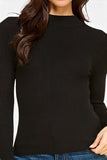 THE CLASSIC MOCK NECK KNIT TOP - BLACK