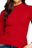 THE CLASSIC MOCK NECK KNIT TOP - RED