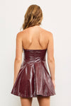 POLLY LEATHER MINI DRESS