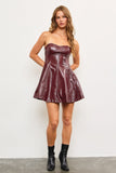 POLLY LEATHER MINI DRESS