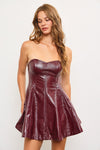 POLLY LEATHER MINI DRESS