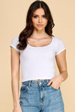 SOLID SCOOP NECK CROP TOP