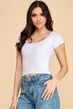SOLID SCOOP NECK CROP TOP