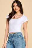 SOLID SCOOP NECK CROP TOP