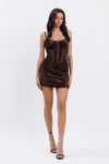LEANNA VELVET MINI DRESS