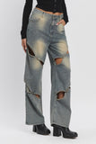 KYLIE VINTAGE WASH CUT-OUT JEANS