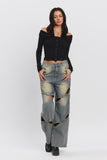 KYLIE VINTAGE WASH CUT-OUT JEANS